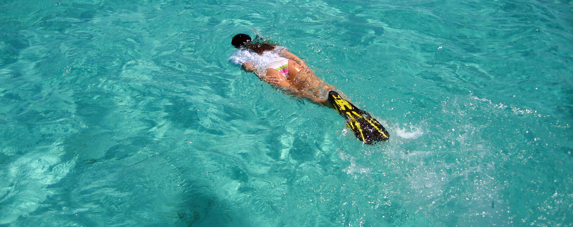 woman snorkeling in Key Largo, Florida